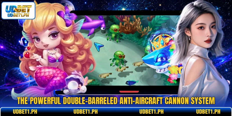 The powerful double-barreled anti-aircraft cannon system The powerful double-barreled anti-aircraft cannon system